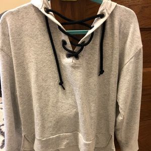 Grey (pink) Hoodie